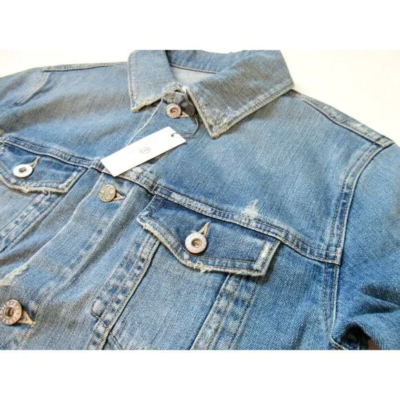NWT AG Jeans Adriano Goldschmied Nancy 17 Year Grunge Boyfriend Denim Jacket XS